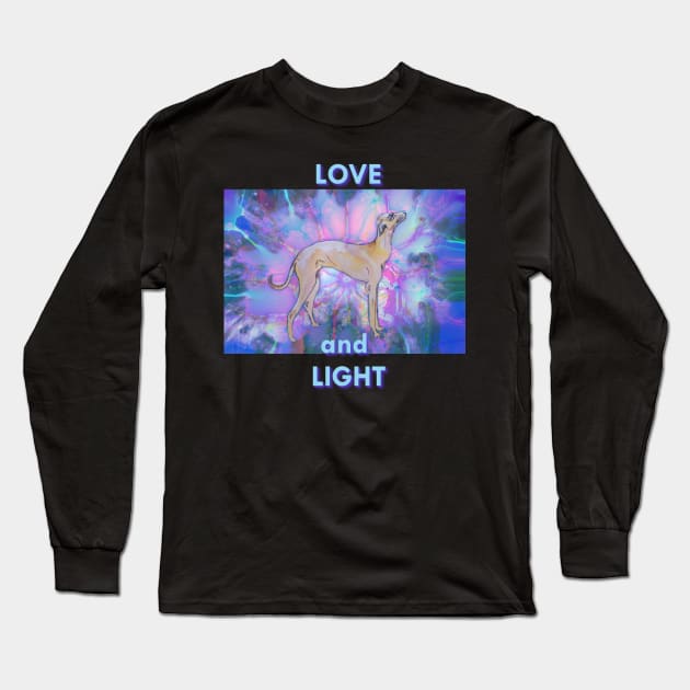 Love and Light Greyhound Long Sleeve T-Shirt by candimoonart